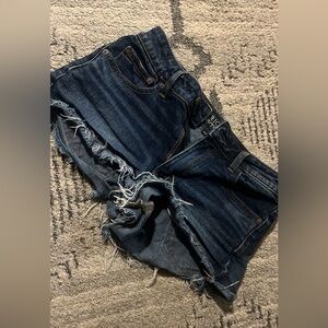 American Eagle Outfitters Blue Distressed Jean Shorts
